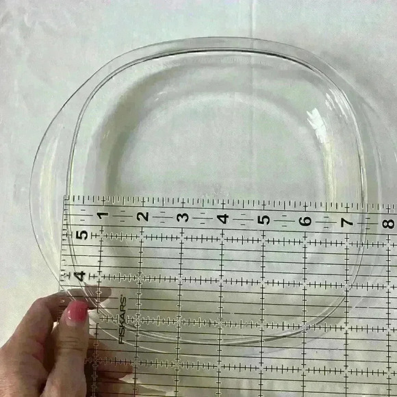PYR-O-REY SQUARE CLEAR GLASS REPLACEMENT LID #3055 - 4 - Fits 7" Pans - Picture 2 of 4